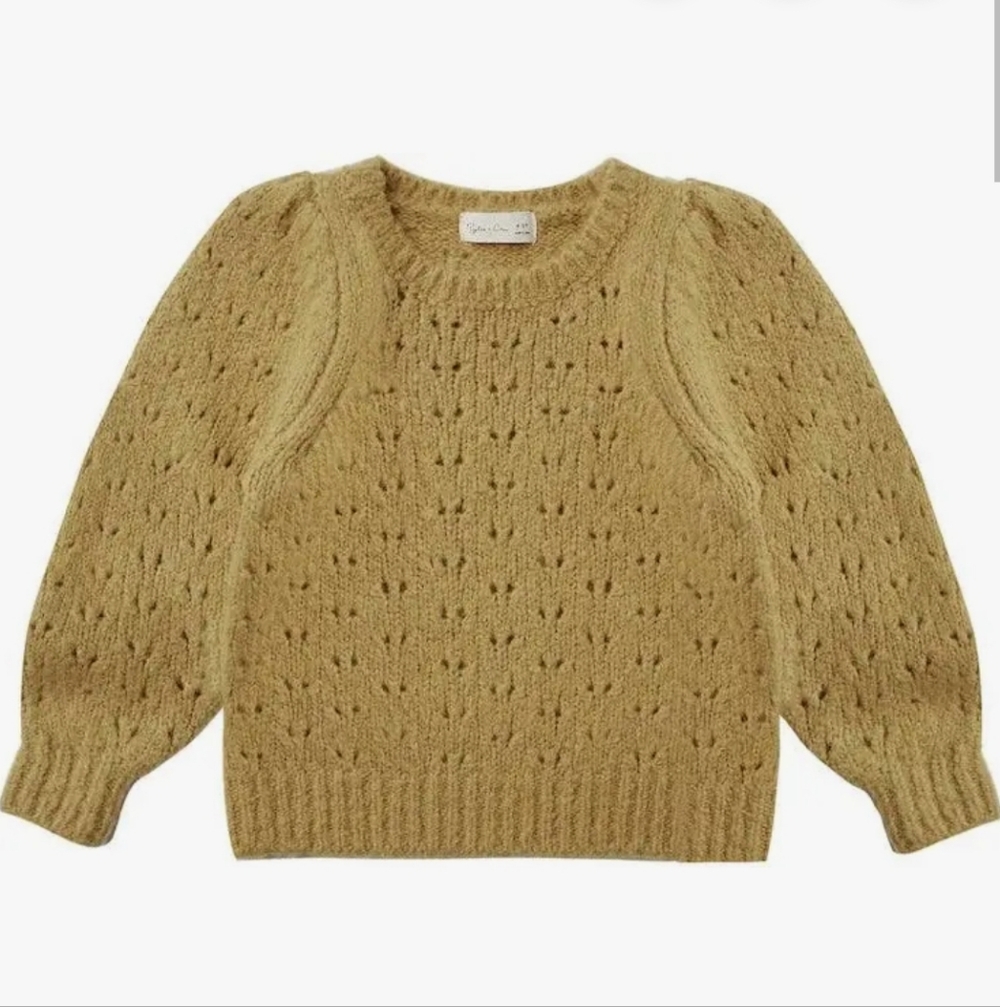 Rylee + Cru Balloon Sweater Gold Yellow Long Sleeve